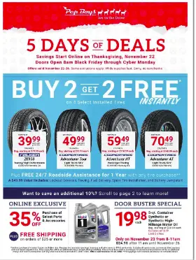 Pep boy Black Friday 2019 Deals