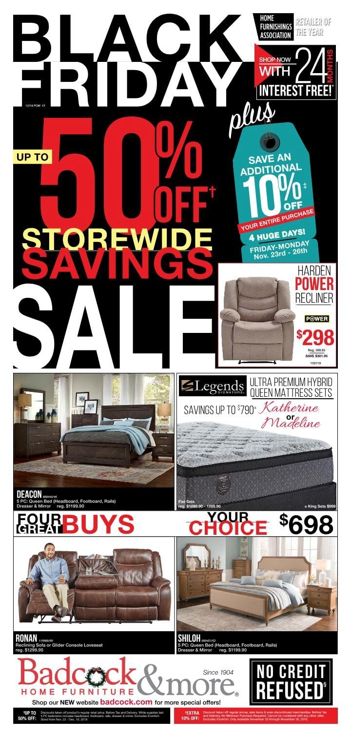 Badcock Black Friday 2019 Sale, Deals & Ads | Badcock Furniture Black Friday Ad Scan