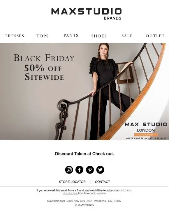 Max Studio Black Friday 2019