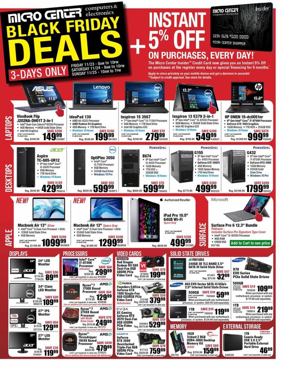 Micro Center Black Friday 2019 Deals | Know Micro Center Black Friday Store Hours, Ad Scan