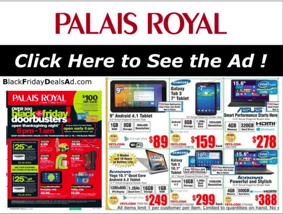 Palais Royal Black Friday Sales