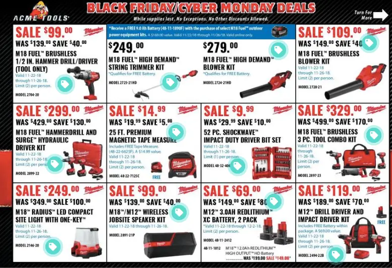 Acme Tools Black Friday Ad Scan