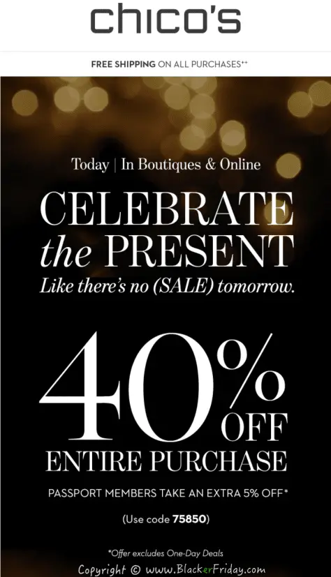 Previous Year Chicos Black Friday Sale, Ad Scan