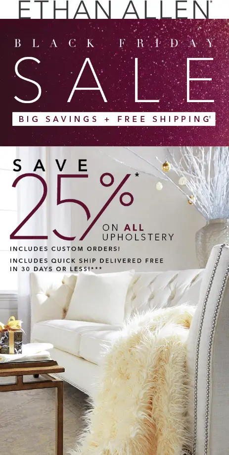 Ethan Allen Black Friday 2019 sale