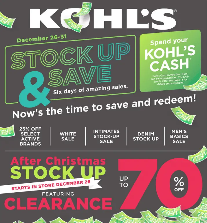 Kohl’s After Christmas 2019 Sale, Kohls Cash, Offers, Ads & Discount