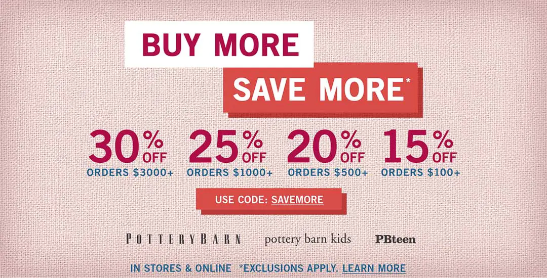 Pottery Barn Labor Day Sale 2019