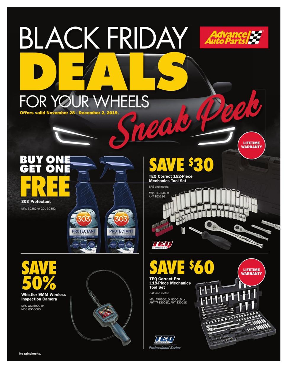 Advance Auto Parts Black Friday Ad Scan 1