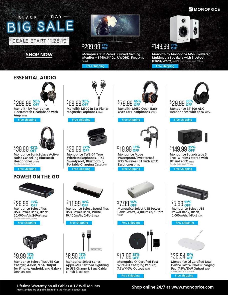 Monoprice Black Friday 2019 Ad Scan